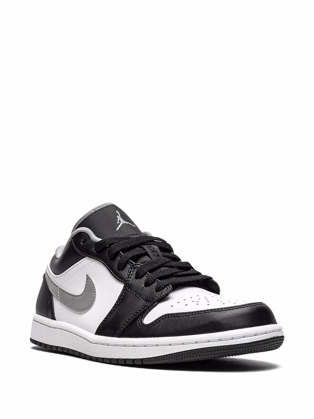 Air Jordan 1 Low Black/Particle Grey Sneakers — Black/White/Particle Grey — Size US M 11.5 - US W 13 — Side View
