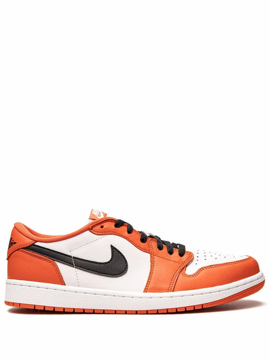 Air Jordan 1 Low Og Starfish Sneakers — Orange/White/Black — Size US M 10.5 - US W 12 — Front View