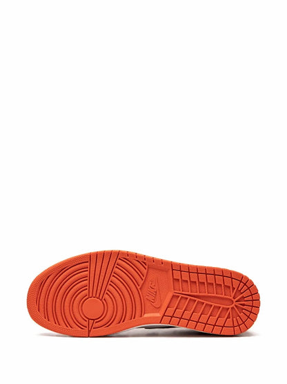 Air Jordan 1 Low Og Starfish Sneakers — Orange/White/Black — Size US M 10.5 - US W 12 — Top View