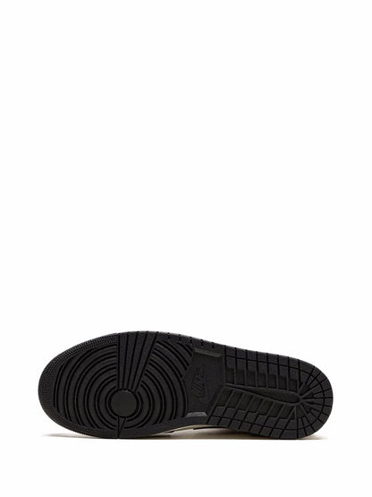 Air Jordan 1 Low Mocha Sneakers — White/Black — Size US M 10.5 - US W 12 — Top View
