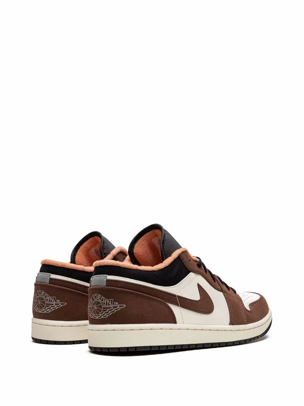 Air Jordan 1 Low Mocha Sneakers — White/Black — Size US M 10.5 - US W 12 — Back View