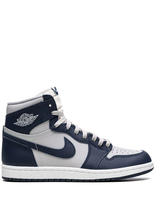 Air Jordan 1 High 85 Georgetown Sneakers — Blue/White — Size US M 6.5 - US W 8 — Front View