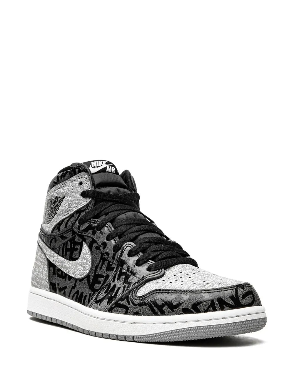Air Jordan 1 High Rebellionaire Sneakers — Black/Grey/White — Size US M 8.5 - US W 10 — Side View