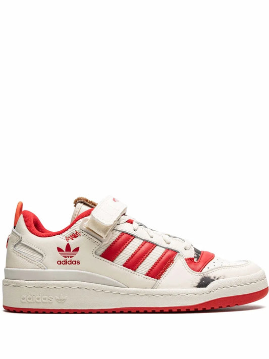 adidas X Home Alone Forum Low Sneakers — White/Red — Size US M 4 - US W 5.5 — Front View