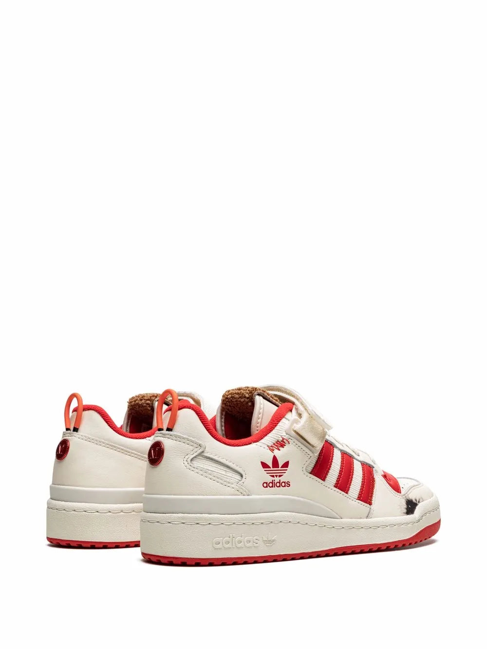 adidas X Home Alone Forum Low Sneakers — White/Red — Size US M 4 - US W 5.5 — Back View