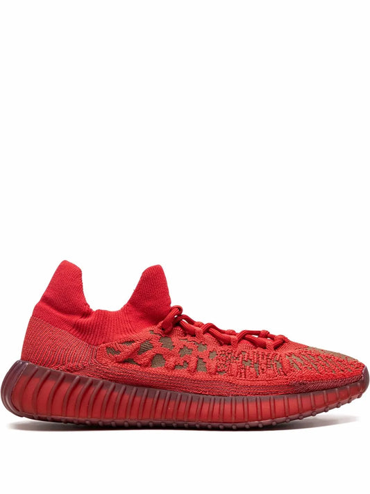 adidas Yeezy Boost 350 V2 Cmpct Slate Red Sneakers — Red — Size US M 5.5 - US W 7 — Front View