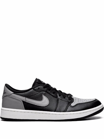 Air Jordan 1 Low Golf Shadow Sneakers — Grey/Black — Size US M 9.5 - US W 11 — Front View