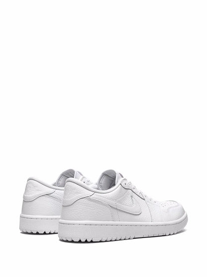 Air Jordan 1 Low Golf Triple White Sneakers — White — Size US M 9.5 - US W 11 — Back View