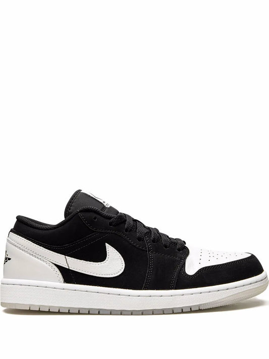 Air Jordan 1 Low Diamond Sneakers — Black/White — Size US M 9.5 - US W 11 — Front View