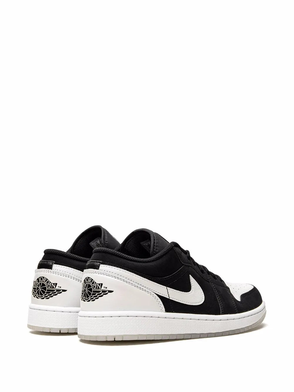 Air Jordan 1 Low Diamond Sneakers — Black/White — Size US M 9.5 - US W 11 — Back View