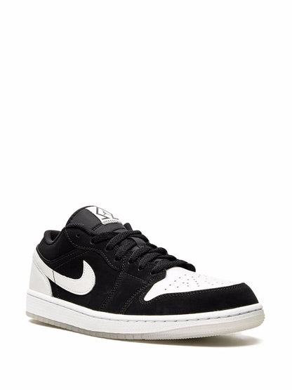 Air Jordan 1 Low Diamond Sneakers — Black/White — Size US M 9.5 - US W 11 — Side View