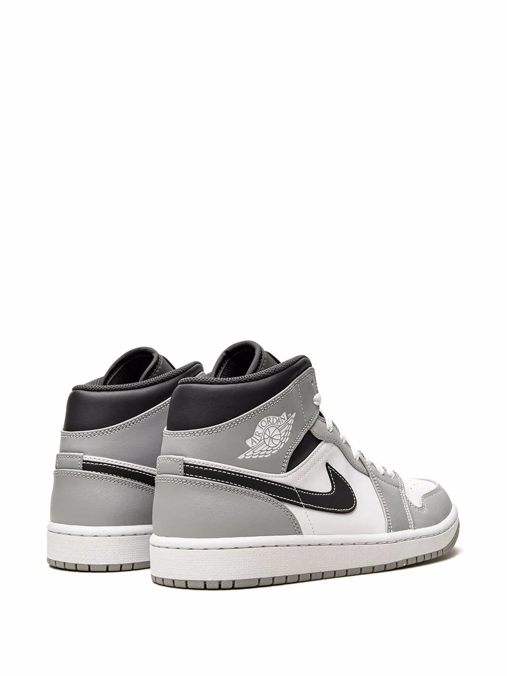 Air Jordan 1 Mid Light Smoke Grey 2.0 Sneakers — Light Smoke Grey/White/Anthracite — Size US M 11.5 - US W 13 — Back View