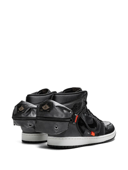 Air Jordan 1 High Og Stash Sneakers — Jet Black — Size US M 6.5 - US W 8 — Back View