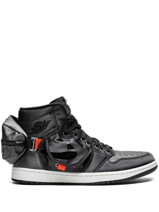 Air Jordan 1 High Og Stash Sneakers — Jet Black — Size US M 6.5 - US W 8 — Front View