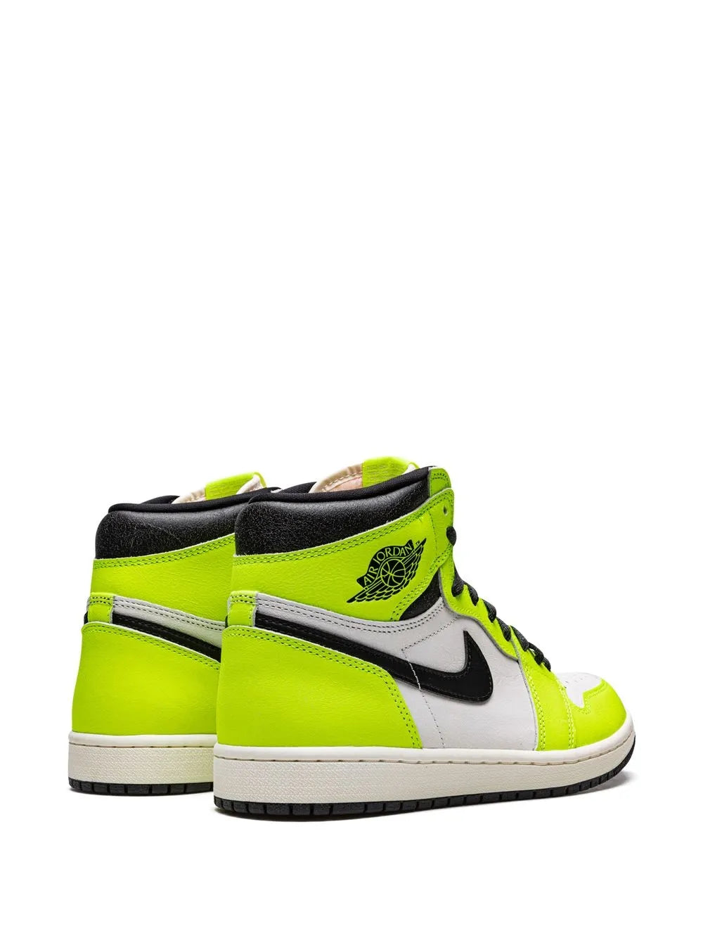 Air Jordan 1 High Og Visionaire Sneakers — Fluorescent Yellow/Black — Size US M 6.5 - US W 8 — Back View