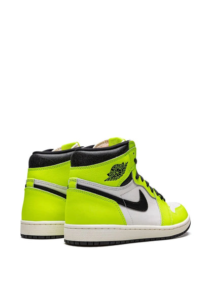 Air Jordan 1 High Og Visionaire Sneakers — Fluorescent Yellow/Black — Size US M 6.5 - US W 8 — Back View