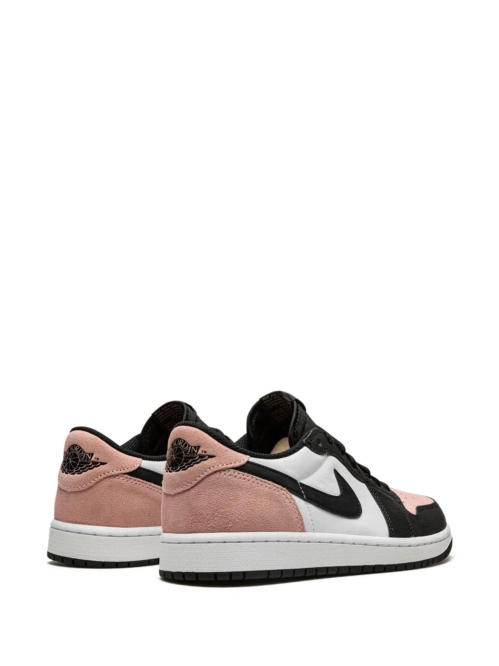 Air Jordan 1 Low Bleached Coral Sneakers — Black/Pink/White — Size US M 11.5 - US W 13 — Back View