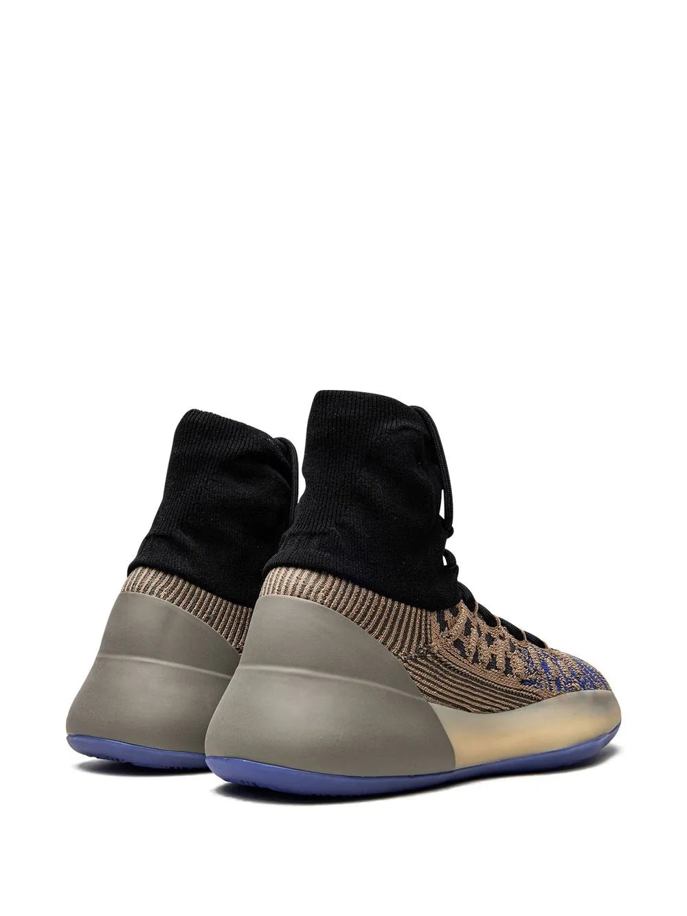adidas Yeezy Basketball Knit Slate Azure Sneakers — Brown — Size US M 9 - US W 10.5 — Back View
