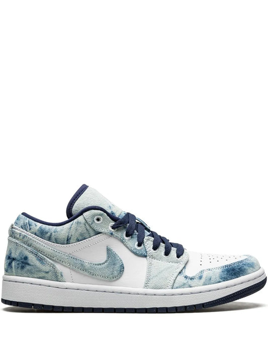 Air Jordan 1 Low Se Washed Denim Sneakers — Same as shown — Size US M 10.5 - US W 12 — Front View