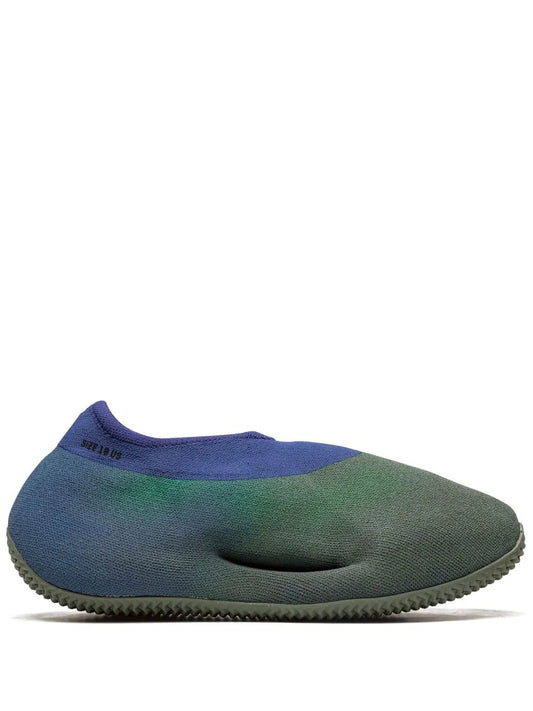 adidas Yeezy Knit Runner Faded Azure Sneakers — Blue/Olive Green — Size US M 3.5 - US W 5 — Front View