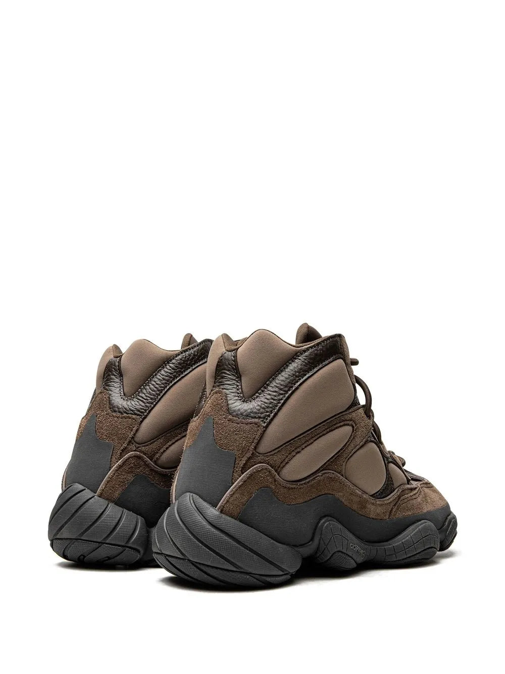 adidas Yeezy 500 High Taupe Black Sneakers — Brown — Size US M 6 - US W 7.5 — Back View