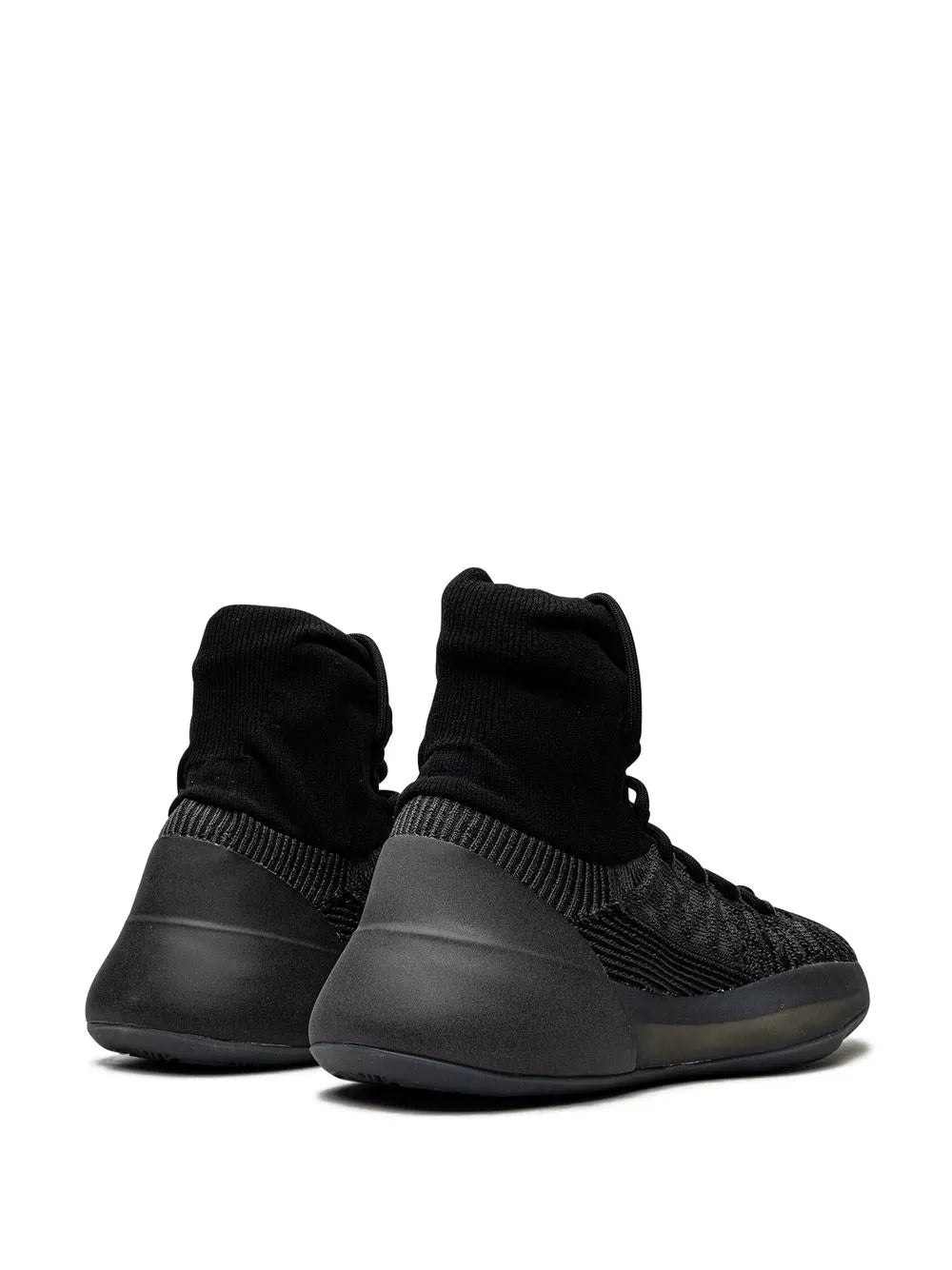 adidas Yeezy Basketball Knit Onyx Sneakers — Black — Size US M 9 - US W 10.5 — Back View