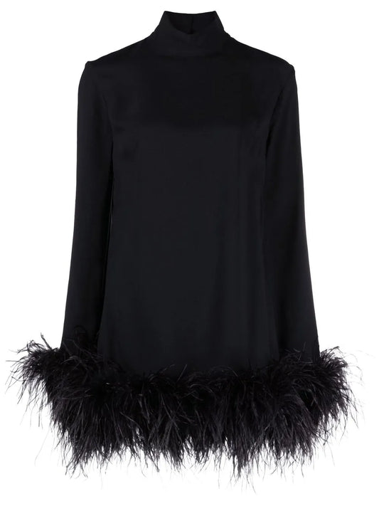 Taller Marmo Gina Feather Trim Mini Dress — Same as shown — Size M — Front View
