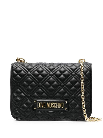 Love Moschino Logo Plaque Quilted Shoulder Bag — Same as shown — Size One Size — Front View