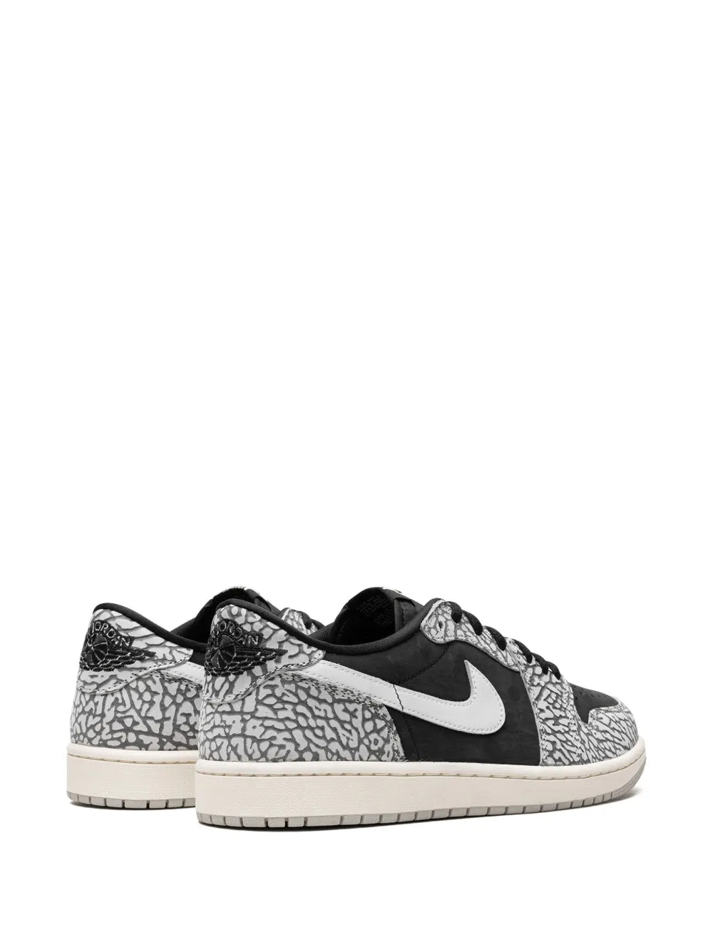 Air Jordan 1 Low Sneakers — Black/White — Size US M 10.5 - US W 12 — Back View