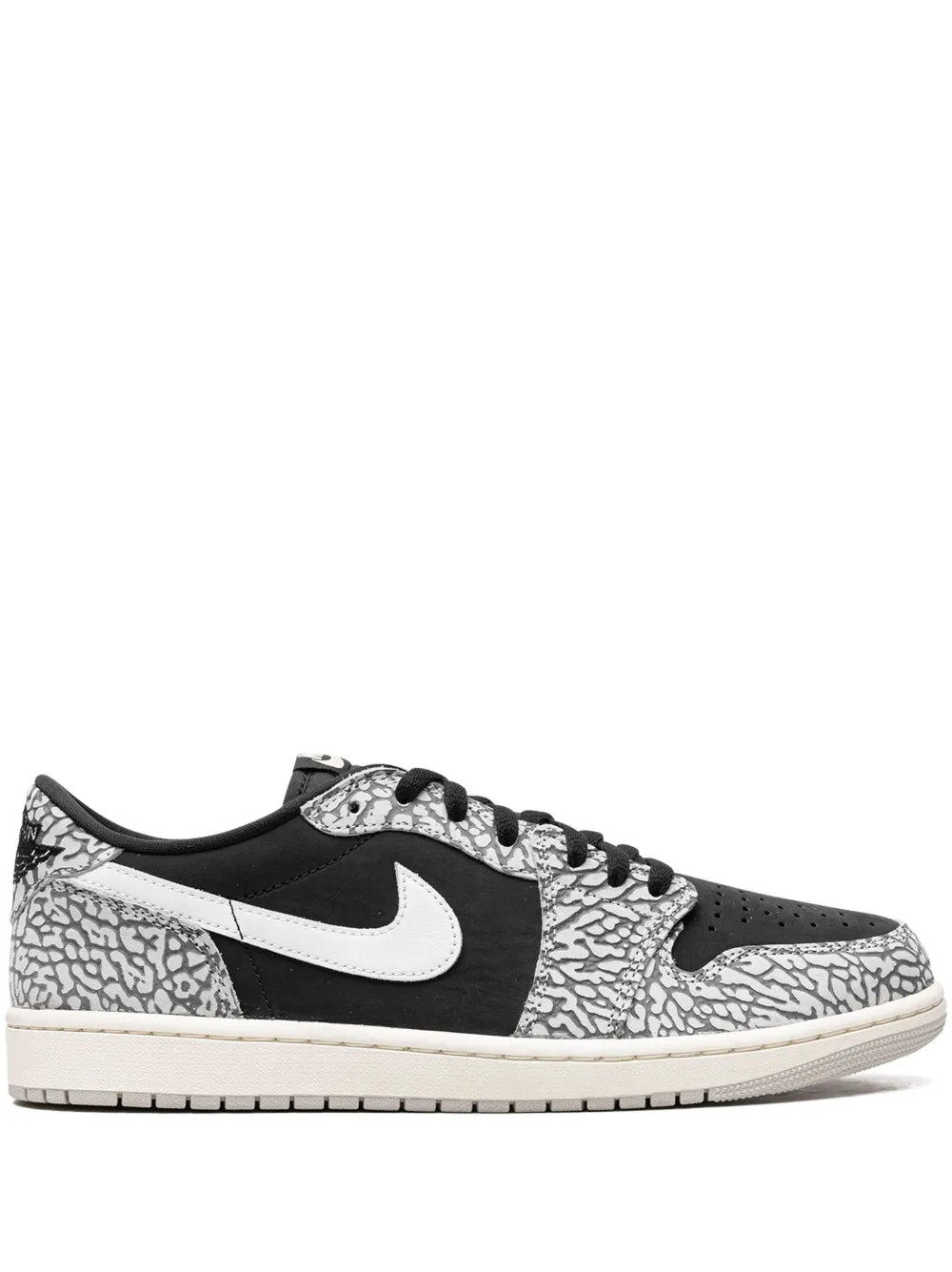 Air Jordan 1 Low Sneakers — Black/White — Size US M 10.5 - US W 12 — Front View