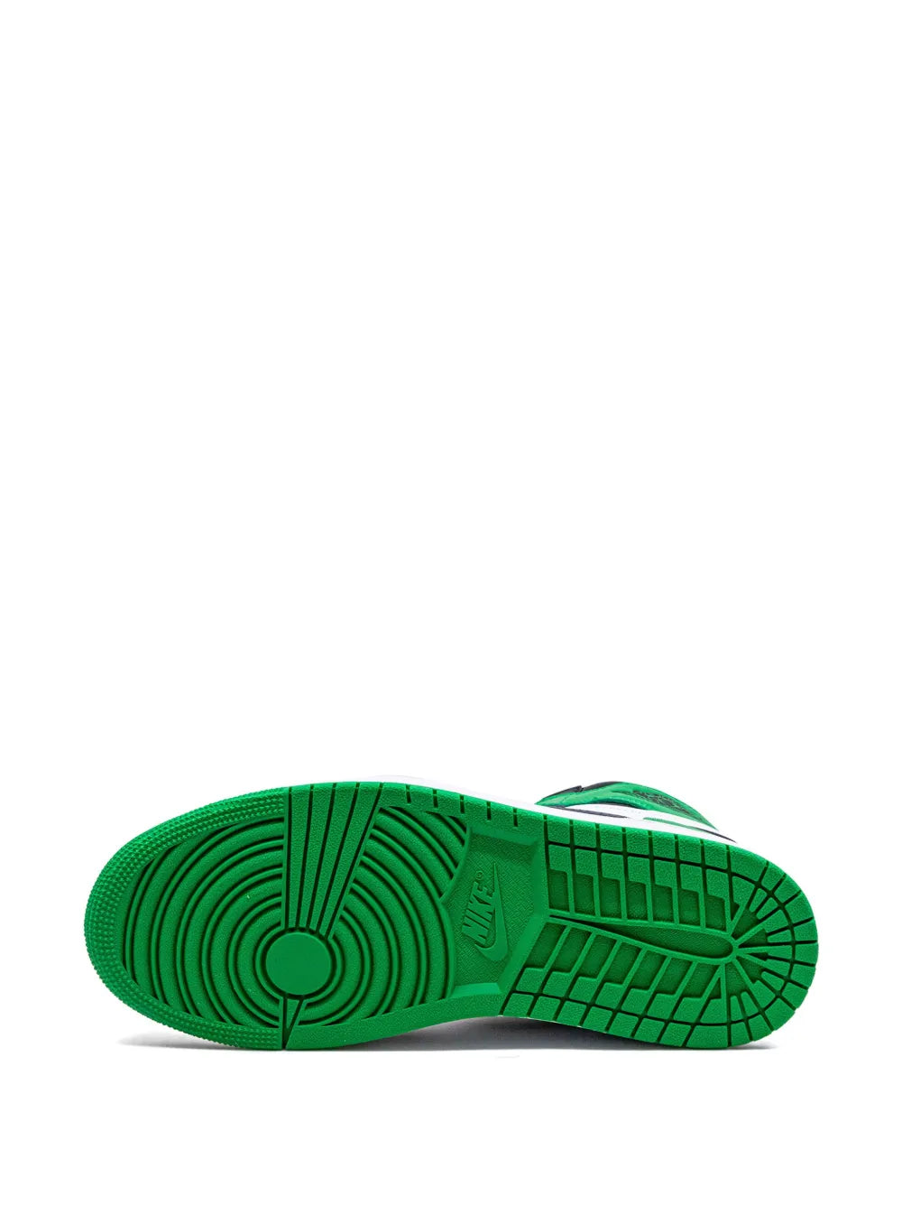 Air Jordan 1 High Lucky Green Sneakers — Bright Green/Black/White — Size US M 6.5 - US W 8 — Top View