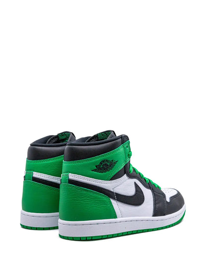 Air Jordan 1 High Lucky Green Sneakers — Bright Green/Black/White — Size US M 6.5 - US W 8 — Back View