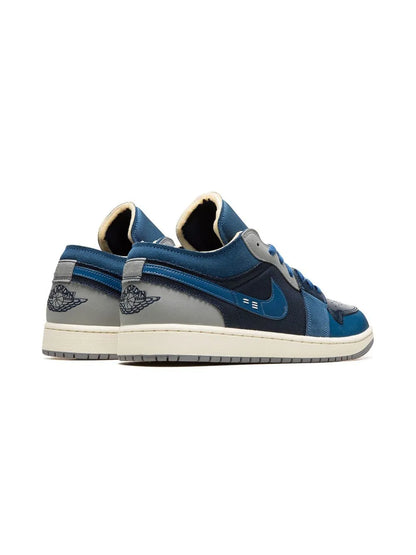 Air Jordan 1 Low Craft Obsidian Sneakers — Blue/Grey — Size US M 9.5 - US W 11 — Back View