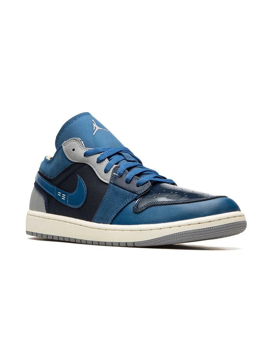 Air Jordan 1 Low Craft Obsidian Sneakers — Blue/Grey — Size US M 9.5 - US W 11 — Front View