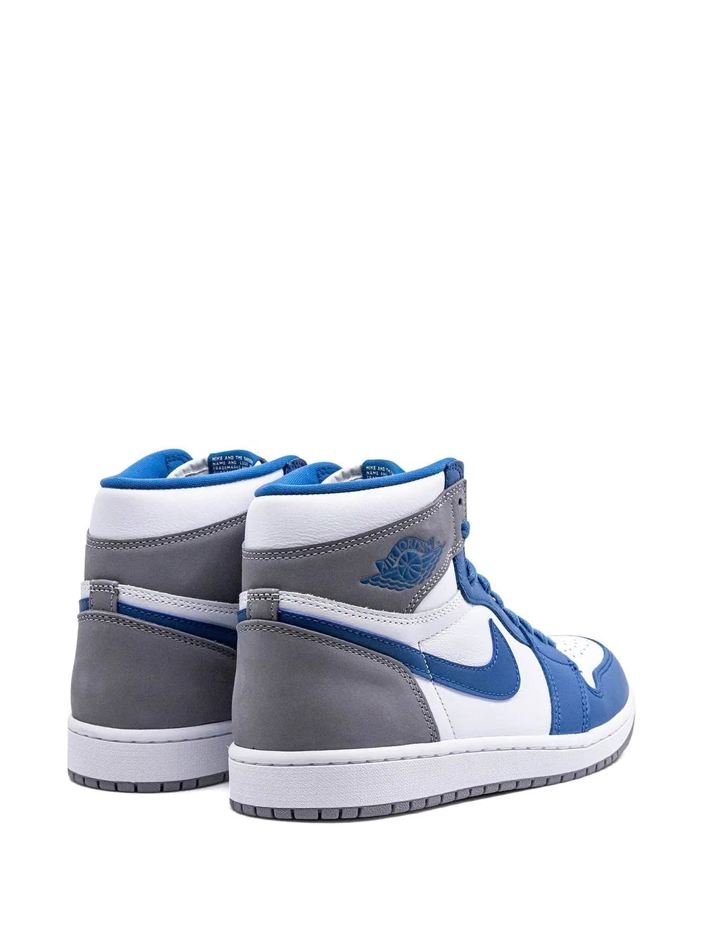 Air Jordan 1 High Og True Blue Sneakers — Grey/Blue/White — Size US M 6.5 - US W 8 — Back View