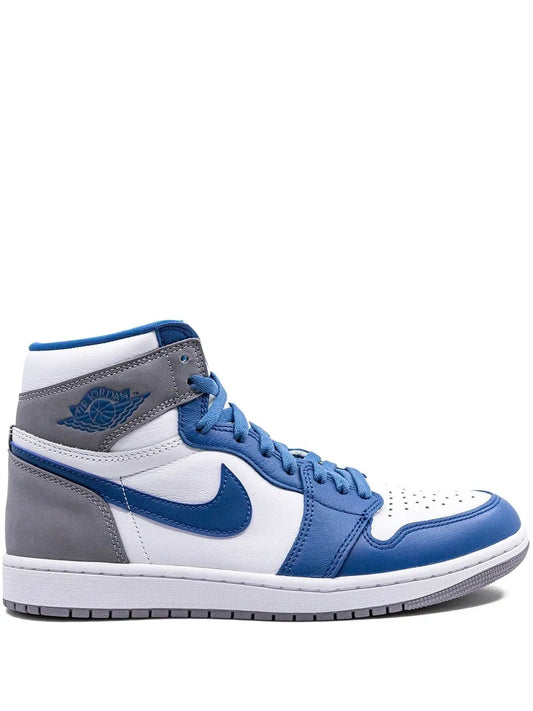 Air Jordan 1 High Og True Blue Sneakers — Grey/Blue/White — Size US M 6.5 - US W 8 — Front View