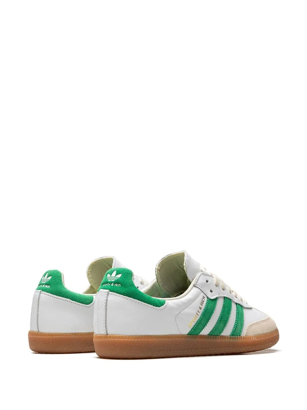adidas X Sporty & Rich Samba Low-Top Sneakers — White/Green — Size US M 9 - US W 10.5 — Back View