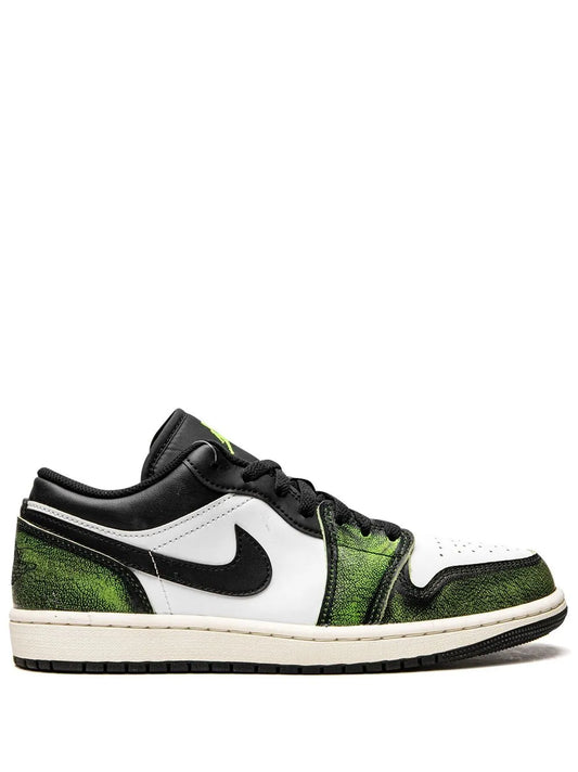 Air Jordan 1 Lose Wear Away - Electric Green Sneakers — Black/White/Light Green — Size US M 11.5 - US W 13 — Front View