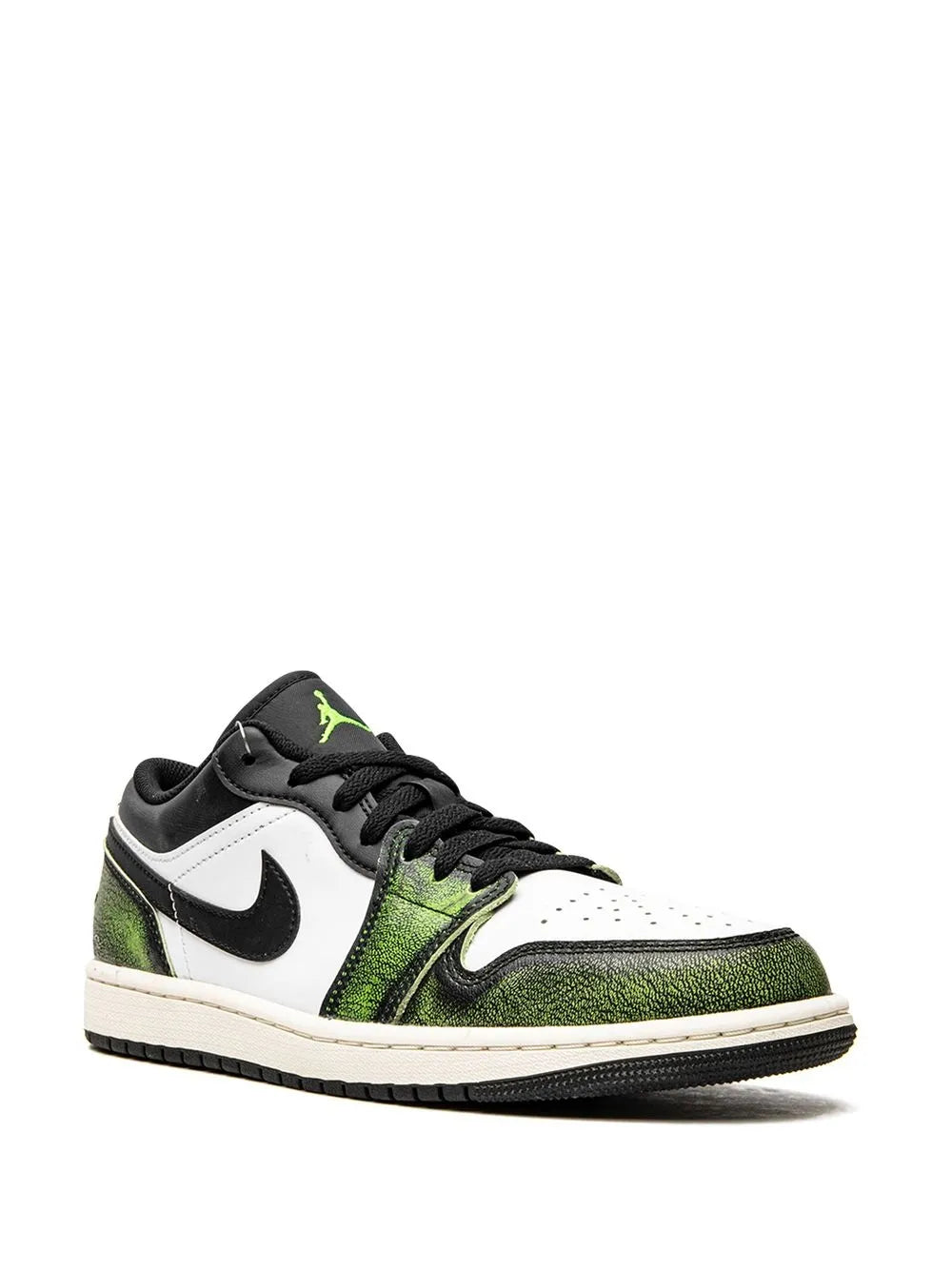 Air Jordan 1 Lose Wear Away - Electric Green Sneakers — Black/White/Light Green — Size US M 11.5 - US W 13 — Side View