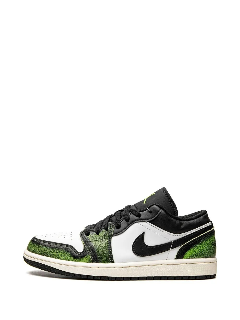 Air Jordan 1 Lose Wear Away - Electric Green Sneakers — Black/White/Light Green — Size US M 11.5 - US W 13 — Lifestyle View