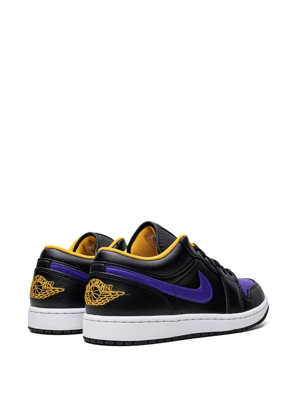 Air Jordan 1 Low Dark Concord Sneakers — Black/Dark Purple/Yellow — Size US M 9.5 - US W 11 — Back View