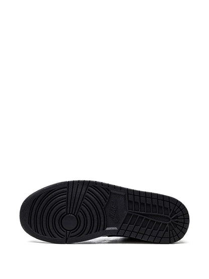 Air Jordan 1 Low Dark Concord Sneakers — Black/Dark Purple/Yellow — Size US M 9.5 - US W 11 — Top View