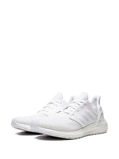 adidas Ultraboost 20 Triple White Sneakers — Same as shown — Size US M 5 - US W 6.5 — Detail View