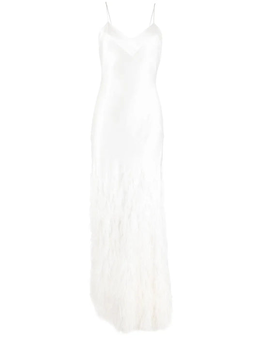 Cult Gaia Hansal Silk Gown — White — Size XS — Front View
