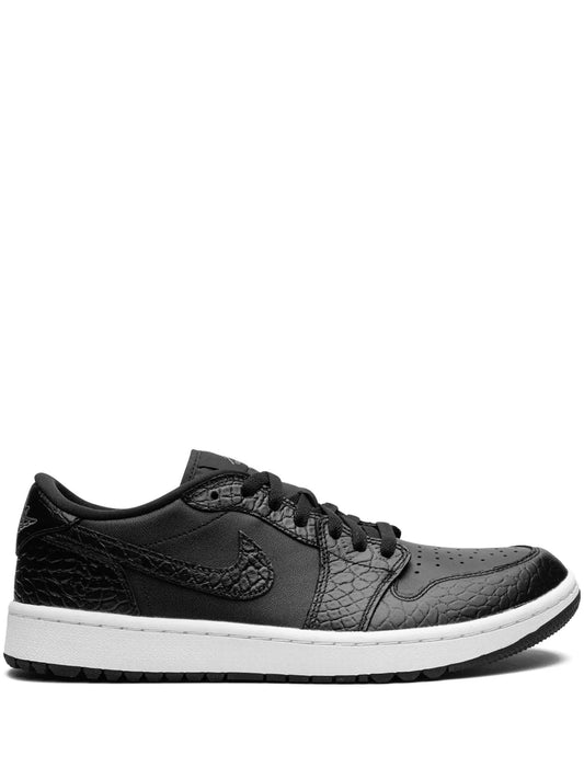 Air Jordan 1 Golf Low Black Croc Sneakers — Black/White — Size US M 6.5 - US W 8 — Front View