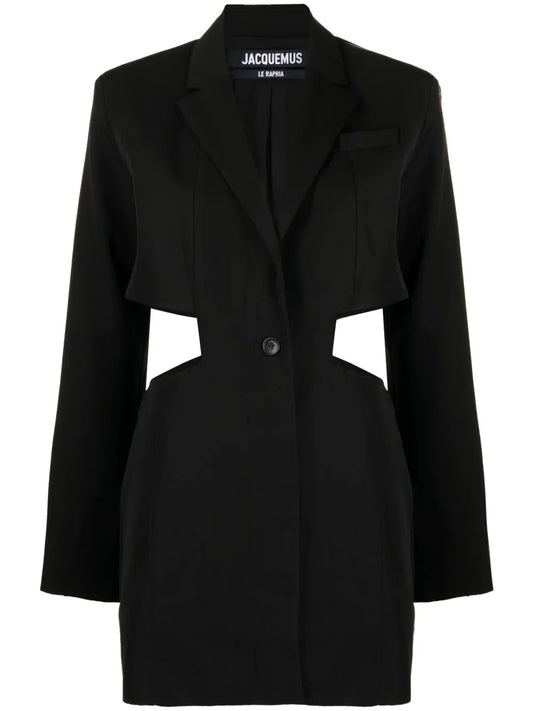 Jacquemus La Robe Bari Blazer Minidress — Black — Size XS — Front View