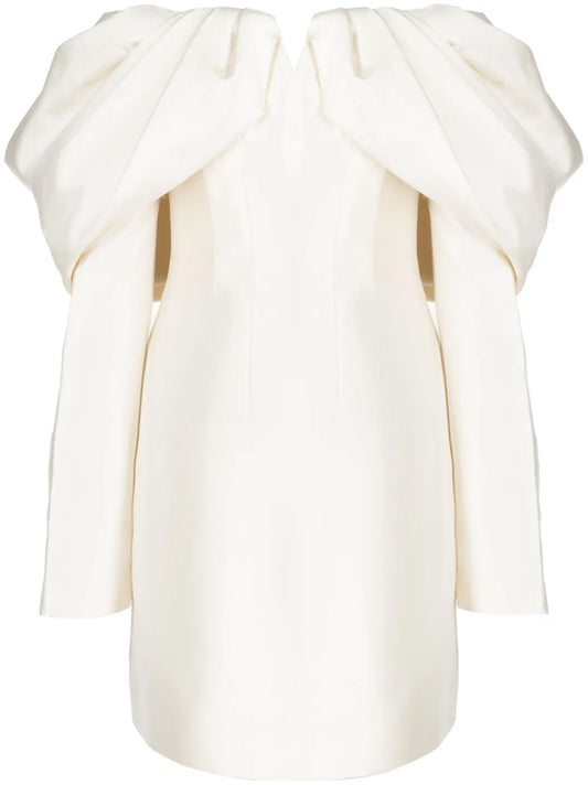Rachel Gilbert Viola Off The Shoulder Minidress — Ivory — Size XS — Front View