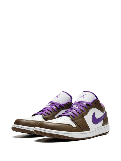 Air Jordan 1 Low Purple Mocha Sneakers — Same as shown — Size US M 10.5 - US W 12 — Detail View
