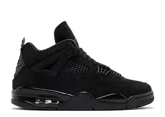 Air Jordan 4 Retro Black Cat — Black/Black/Light Graphite — Size US M 3.5 - US W 5 — Front View