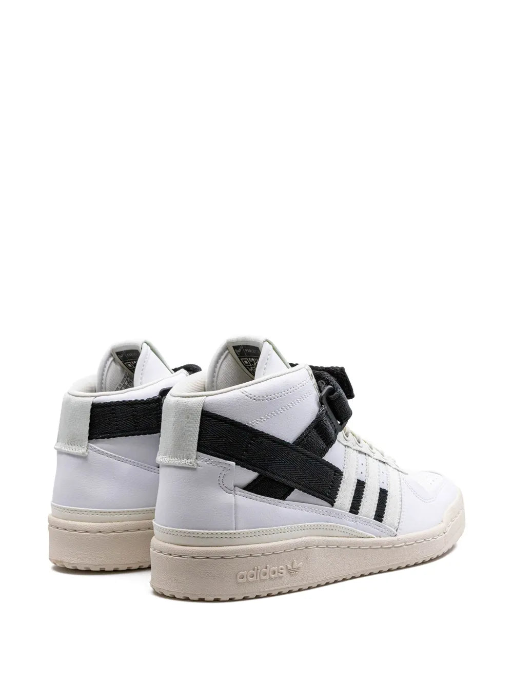 adidas X Parley Forum Mid Sneakers — Black/White — Size US M 6 - US W 7.5 — Back View